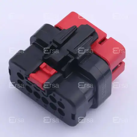 TE Connectivity_776437-1_12P PBT Red Rectangular Connector, Wire-to-Wire, Female Socket