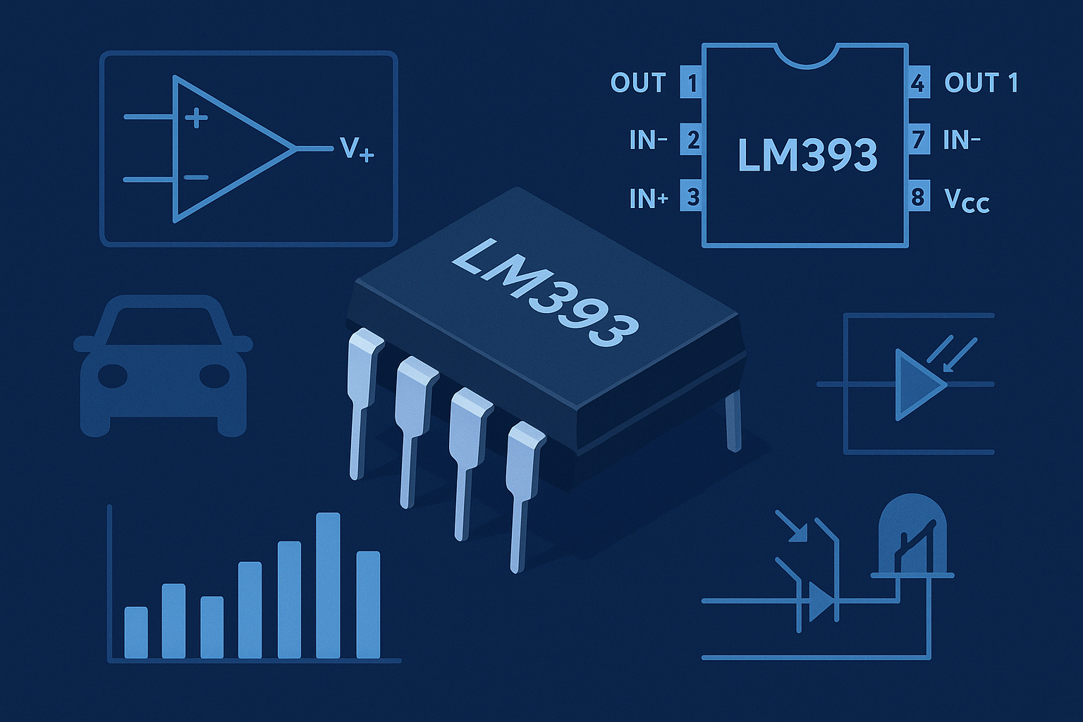 LM393 Comparator IC: Pinout, Datasheet, and Small-Batch Alternatives