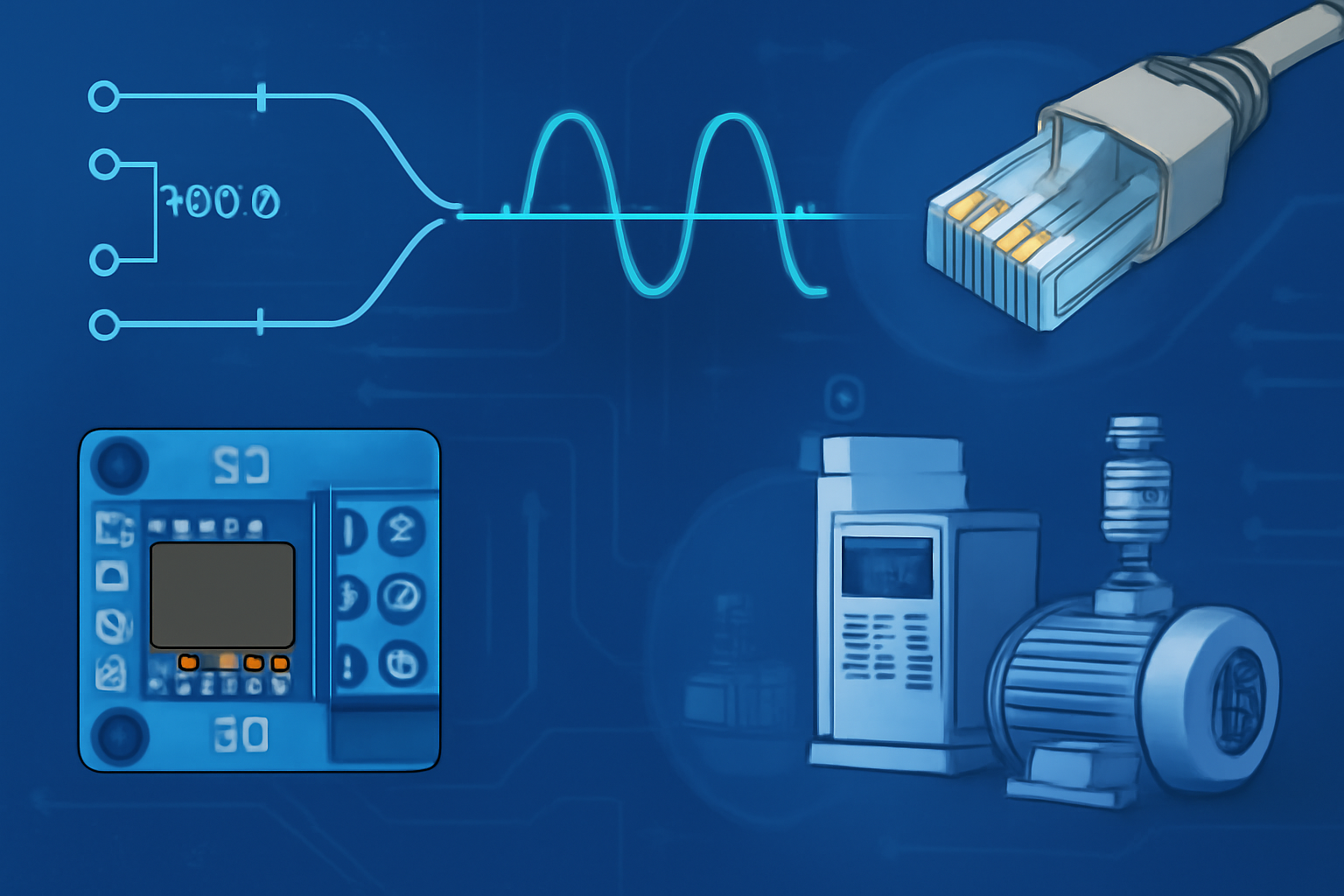 RS485 wiring diagram, Modbus vs Ethernet comparison, IC transceiver selection