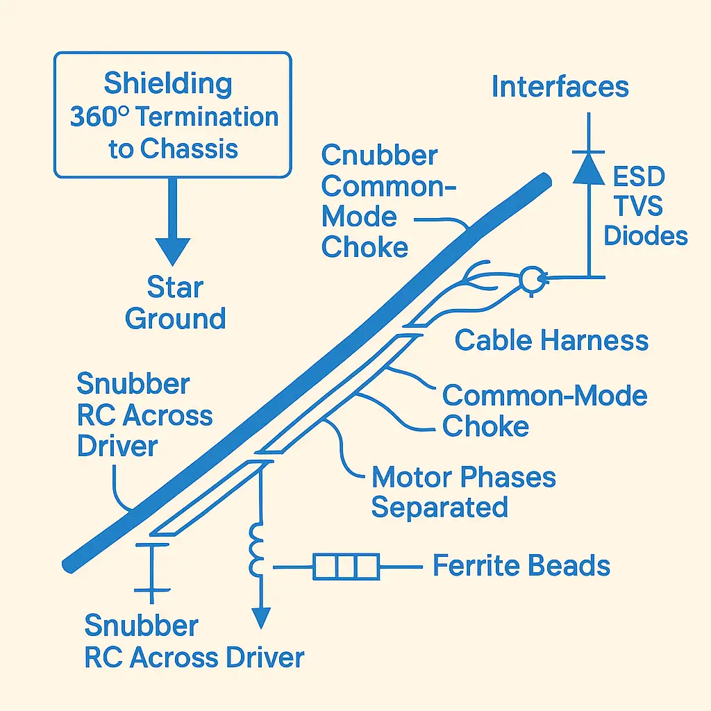 Sensors, AFE/ADC, motor drivers, compute, power, safety and interconnect blocks