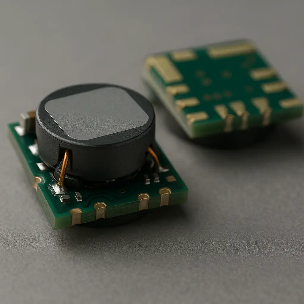 Close-up hero image of an OKL series iLGA PoL DC/DC converter on a PCB